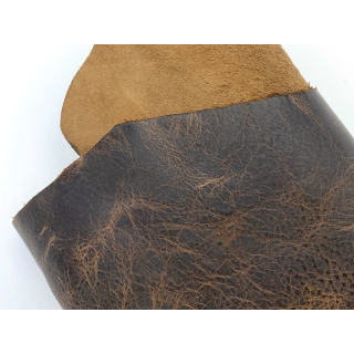 Wasserbüffellederhälfte I mittelbraun antik, gewachst  pull up 1,72 m²